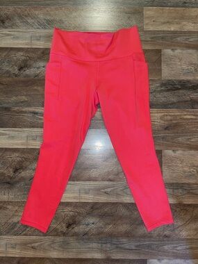 Athleta 7/8 legging Bright Coral High-Waist Pocket Leggings size M